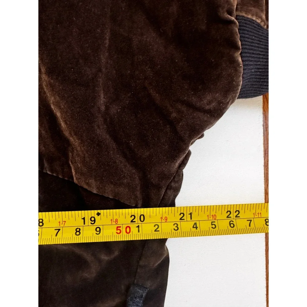 Beate Heymann‎ Street Couture Brown Velvet Longline Bomber Jacket Coat Womens